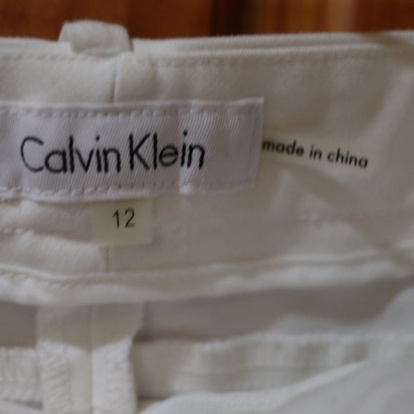 Calvin Klein White Ankle Gold Zipper Detail Pants 12 - Picture 9 of 12